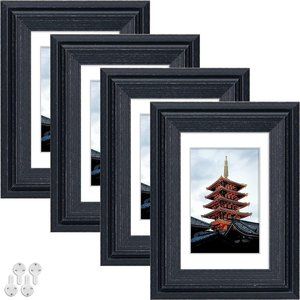 WUIRCCX 5x7 Picture Frames in Black(Set of 4)